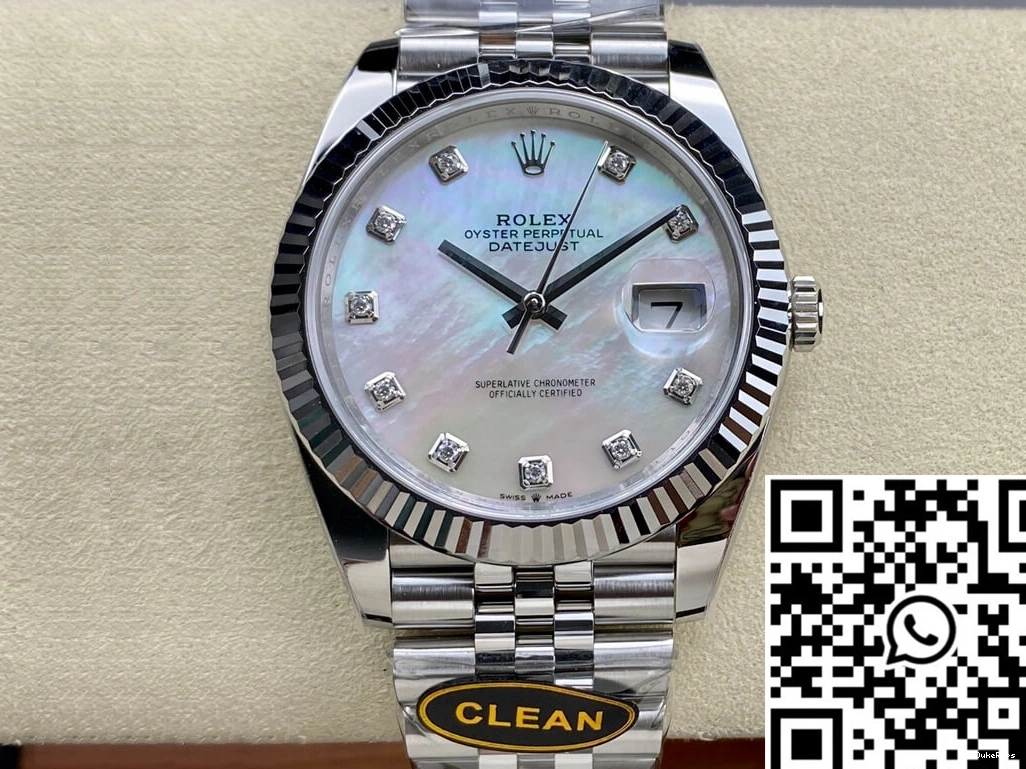 Clean M126334-0020 Datejust Mother-of-pearl Rolex Factory Dial 0115